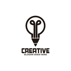 Bulb lamp Creative logo vector