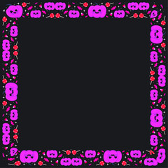 Hand drawn halloween frame template design