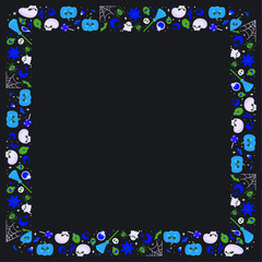 Hand drawn halloween frame template design