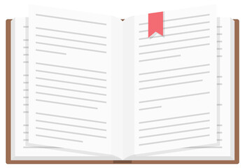 Open book with bookmark