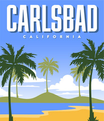Fototapeta premium carlsbad california with beautiful blue sky background