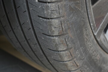 dirty black tire car texture, transportation industry