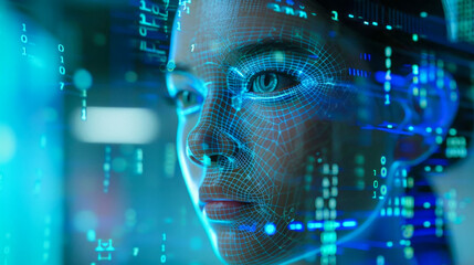 A digital abstract with binary code and neural patterns, representing artificial intelligence, technology, and data processing. Ideal for illustrating modern computing, cybersecurity