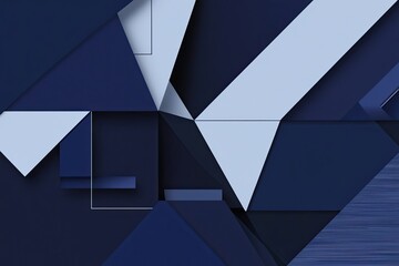 Navy Blue Geometric Abstract Background with Overlapping Shapes and Gradients