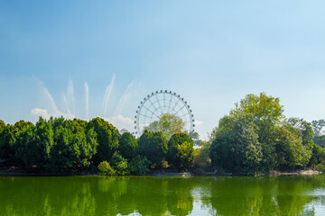 Chapultepec Lake between forest