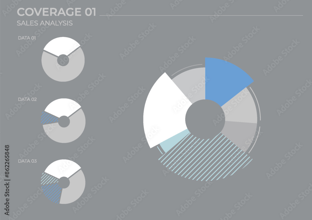 Poster pie data analysis charts in color. vector elements charts.