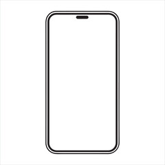 Smart phone single Line Icon Vector Design outline
