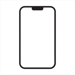 Smart phone single Line Icon Vector Design outline
