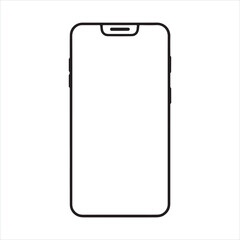 Smart phone single Line Icon Vector Design outline
