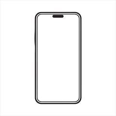 Smart phone single Line Icon Vector Design outline
