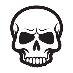 Skull single Line Icon Vector Design outline
