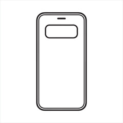 Smart phone single Line Icon Vector Design outline
