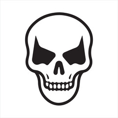 Skull single Line Icon Vector Design outline
