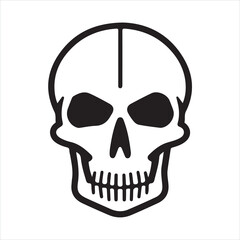 Skull single Line Icon Vector Design outline
