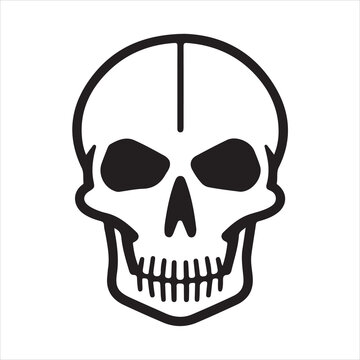 recommend clip art: Skull single Line Icon Vector Design outline
                    