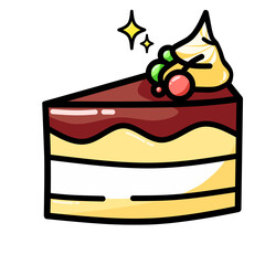 cute tiramisu cake with cherry