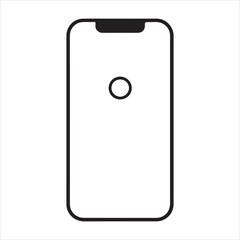 Smart phone single Line Icon Vector Design outline
