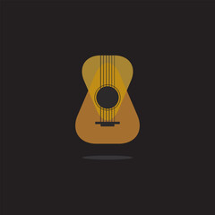 acoustic guitar and pick for guitar, vector logo icon