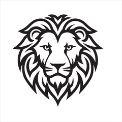 Lion single Line Icon Vector Design outline