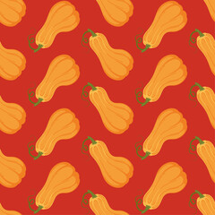 Autumn pumpkin seamless pattern, autumn elements