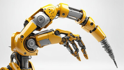 Innovation. 3D robot arm on white background. Mechanical hand. Industrial robot. modern industrial technology