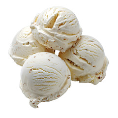 [Transparent Background PNG]Four white vanilla ice cream balls