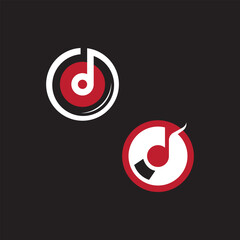 vinyl record music cassette for listening to music, vector logo icon
