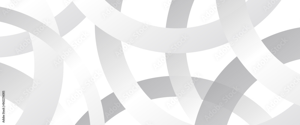 Poster voctor grey white abstract background with circles round gradient and element layer for presentation