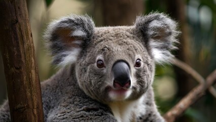 Fototapeta premium An adorable koala in a tree