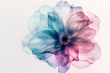 Obraz premium Delicate 3D Watercolor Flower with Subtle Color Transitions