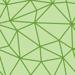 Background with a triangles pattern. Light green color. Large triangles size. Regular lines weight. Repeatable pattern. Seamless tileable vector illustration.