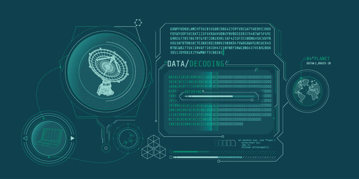Interface screen for decoding radio telescope data.