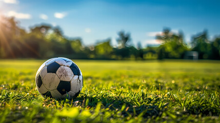 Fototapeta premium Football on the grass