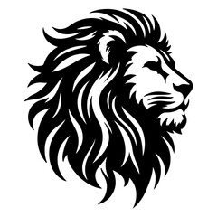 Fototapeta premium Lion head vector image front view on whit background.