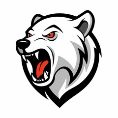 Polar bear head logo icon vector illustration 