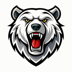 Polar bear head logo icon vector illustration 