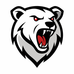Polar bear head logo icon vector illustration 