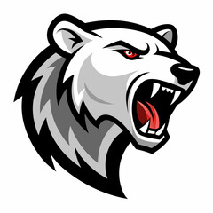 Polar bear head logo icon vector illustration 