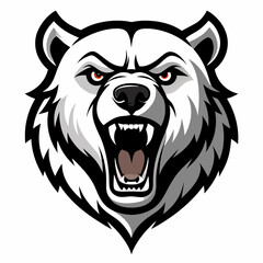 Polar bear head logo icon vector illustration 
