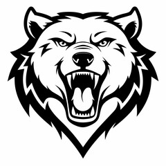 Polar bear head logo icon silhouette vector illustration 