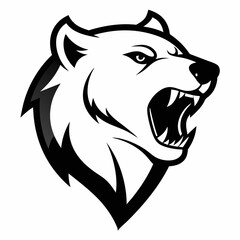 Polar bear head logo icon silhouette vector illustration 