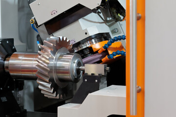 industrial CNC gear grinding machine close up