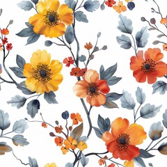 Thai Silk, seamless pattern, small scale pattern, hand drawn flat art, watercolor, clean illustration, white background 