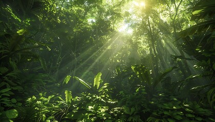 Fototapeta premium sun rays in the forest