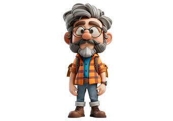 [Transparent Background PNG]Cute Cartoon Hiker Ready for Adventure