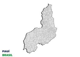 Obraz premium Municipios del estado de Piauí, Brasil