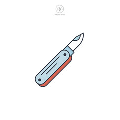 Swiss Knife Icon symbol vector illustration isolated on white background