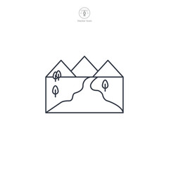 River Icon symbol vector illustration isolated on white background