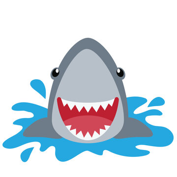 Shark face vector cartoon illustration