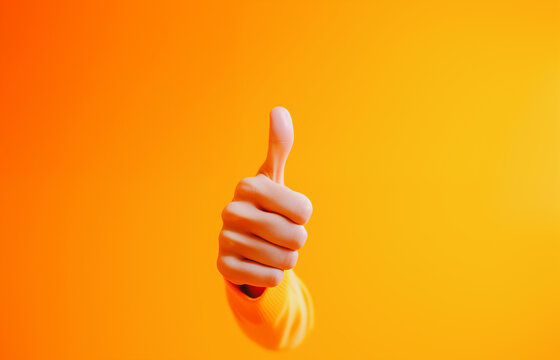 Woman show thumbs up positive feedback, Satisfied lady showing OK gesture, Excellent or good review result concept, Customer giving rating for experience or quality product and service, Opinion survey